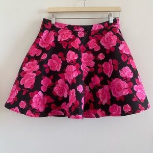 B Darlin Black and Pink Floral Mini Skirt Size 11/12 (Juniors)